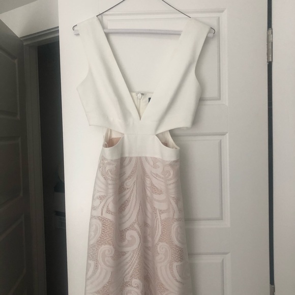 BCBG Dresses & Skirts - BCBG White Cut Out Dress Size 0 BCBG Dresses & Skirts - BCBG White Cut Out Dress Size 0